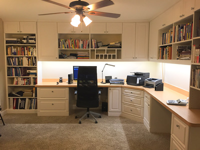 Custom Home Office Solutions built from wall to wall